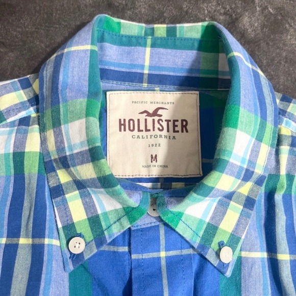 Hollister Plaid Button Down Shirt Lot Of 4 Men's Size M Long Sleeve 90's  Y2K - Picture 7 of 13